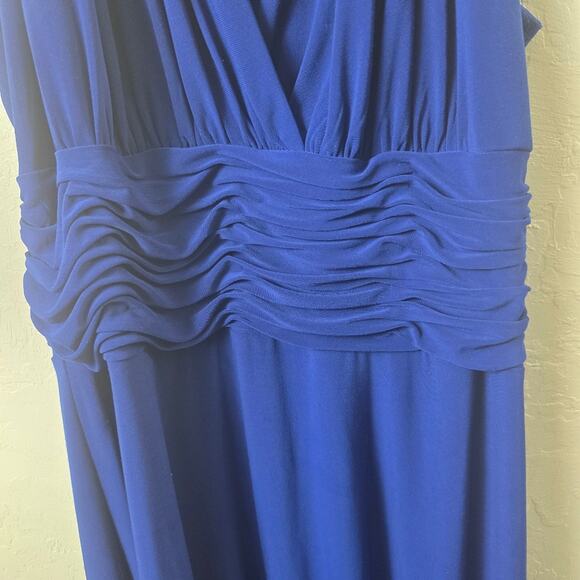 Evan Picone Royal Blue Midi Maxi Wedding Cocktail Event Dress Halter Formal 6 - Picture 4 of 11